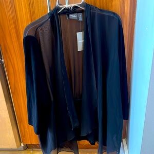 Chico’s Sheer Shawl Black Sz 3 NWT